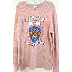 Lunchbox Anime Sailor Moon Pink Pullover Sweater Pretty Guardian Size Large